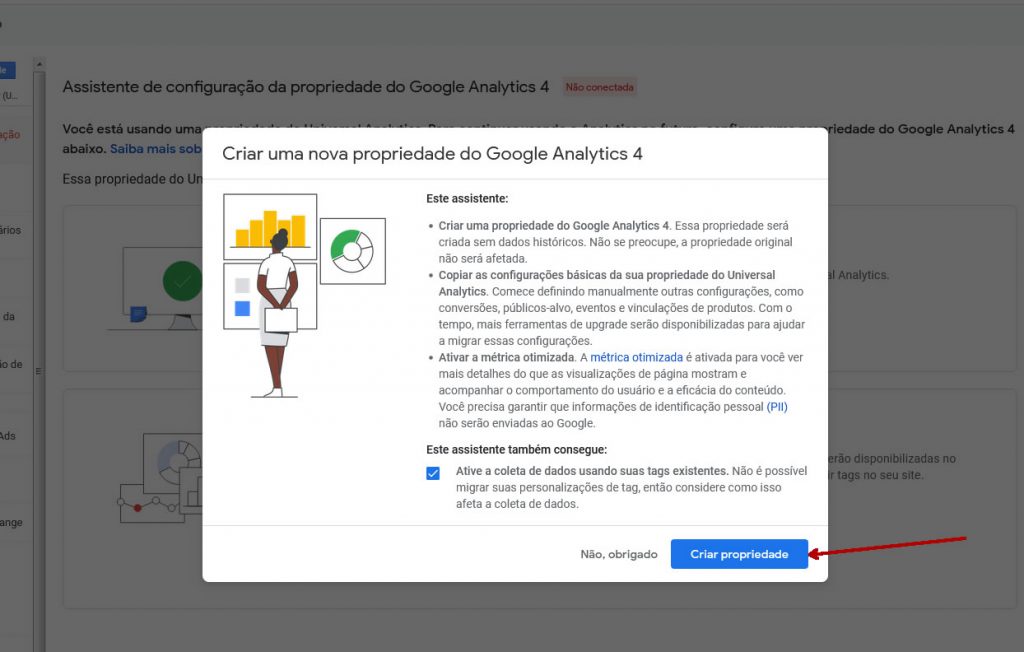 Analytics Criar propriedade termos - migrar para o Google Analytics 4